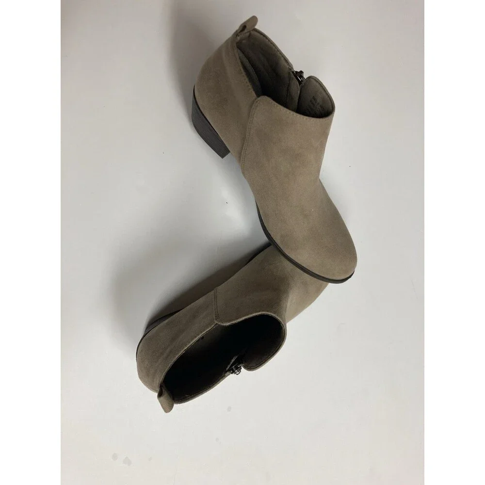 Sonoma Milford Beige Ankle Bootie Zip Comfort Memory Foam Round Toe US 9 M